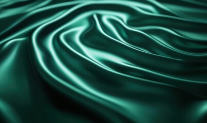 Fototapeta premium Flowing Teal Green Satin Drapes for Background or Texture