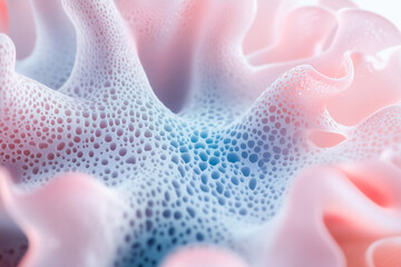 Close-up of human organ tissue, showing its delicate and soft structure.
