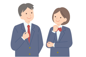 制服姿の男女学生A