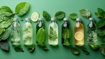 Natural Herbal Infused Beauty Products in Glass Bottles