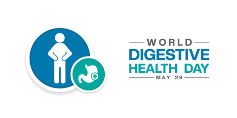 World Digestive Health Day. Great for posters, banners, social media and more. White background.
