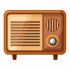 vintage radio with wooden exterior