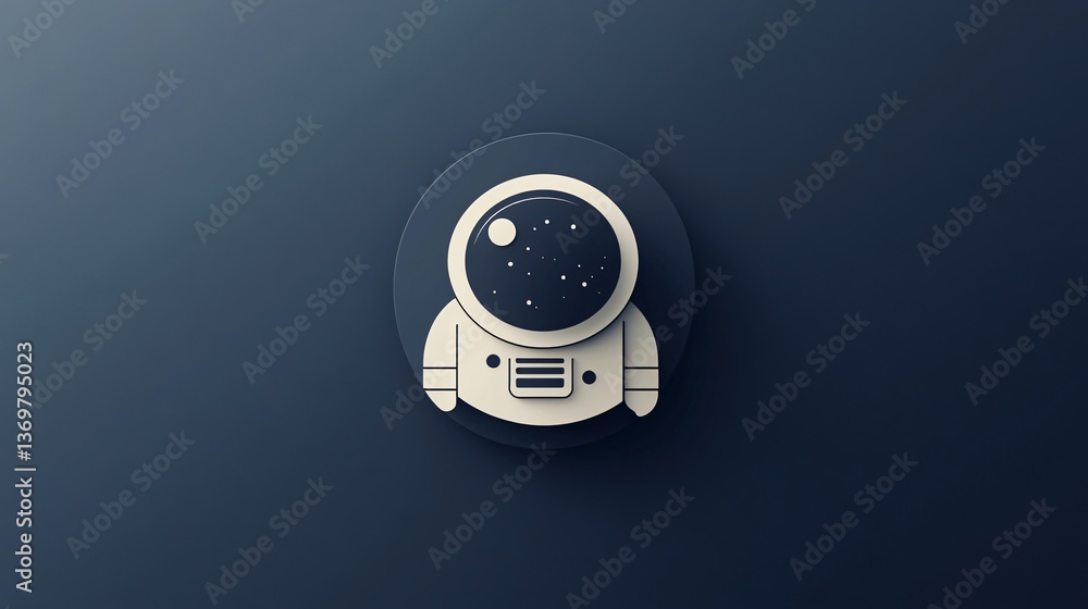 Aufkleber Paper cut astronaut exploring space with stars and planet in the background