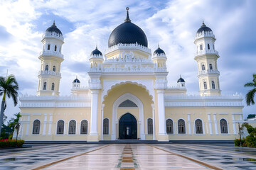 Fototapeta premium Sultan Abu Bakar State Mosque Building, Johor Bahru, Malaysia