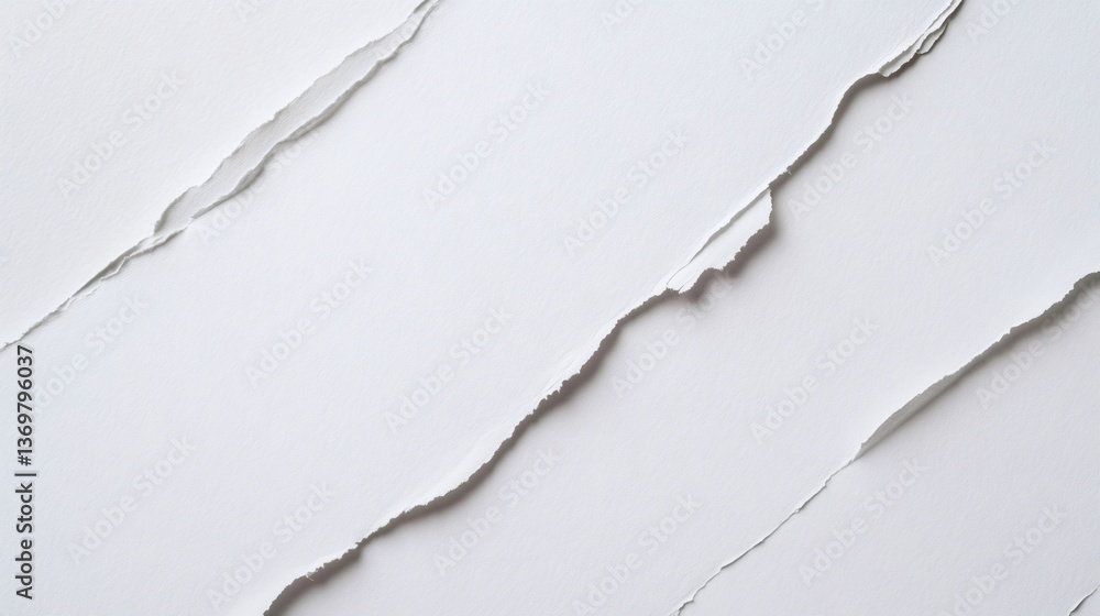 Poster white ripped paper creating diagonal lines on textured background