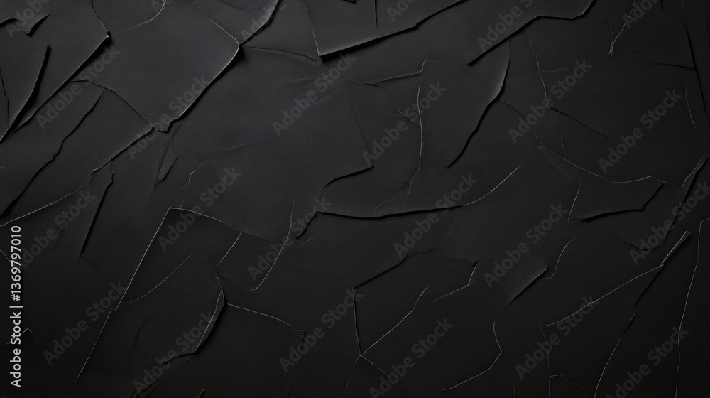 Poster black abstract background with textured crumpled paper creating a dark and moody atmosphere