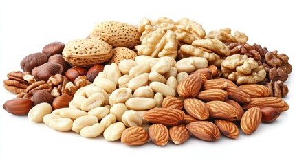 Obraz premium Assorted Nuts Mix Almonds, Walnuts, Hazelnuts, Peanuts, Pecans - Healthy Snack Food