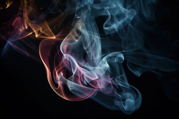 Obraz premium White smoke art on dark background, incredibly detailed and colorful