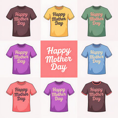 happy mother's day different color background t shirt design.