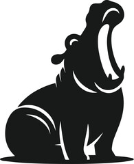 Hippopotamus silhouette animal vector