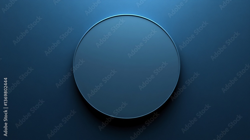 Poster minimalist blue circle on blue background creating modern and geometric design