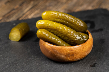 small, crispy green cucumbers salted with spices