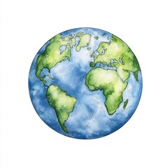 Watercolor Earth Globe Illustration