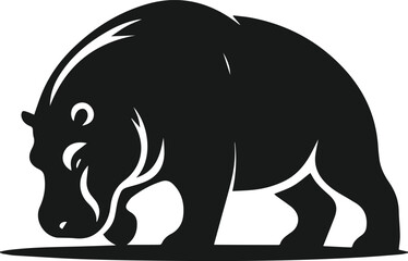 Hippopotamus silhouette animal vector