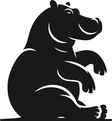 Hippopotamus silhouette animal vector