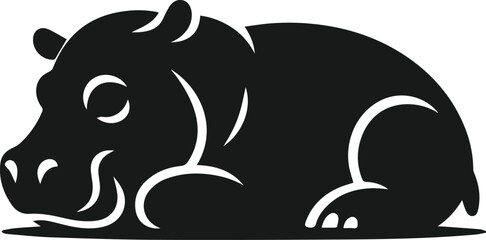 Hippopotamus silhouette animal vector