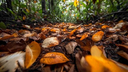 Obraz premium autumn leaves in the forest