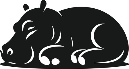 Hippopotamus silhouette animal vector