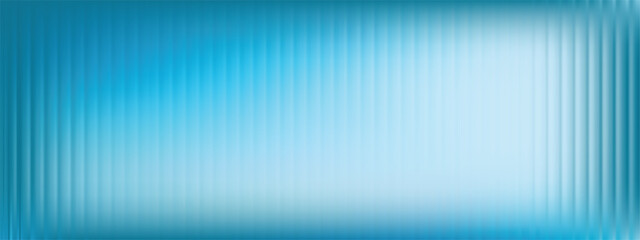 Ribbed glass background in blue tones. Gradient texture with a wavy pattern creating a soft blurred effect. Stylish corrugated glass surface for design and decoration.