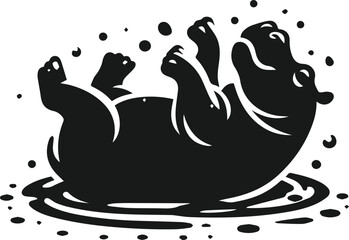 Hippopotamus silhouette animal vector