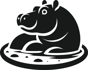 Hippopotamus silhouette animal vector