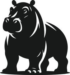 Hippopotamus silhouette animal vector