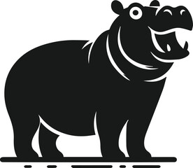 Hippopotamus silhouette animal vector