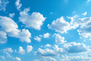 Obraz premium Clouds Floating in a Vivid Blue Sky on a Sunny Day