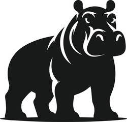 Hippopotamus silhouette animal vector