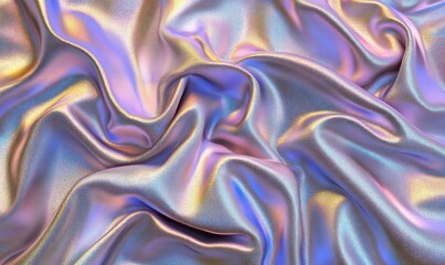 Iridescent silk fabric folds, abstract background, textile design