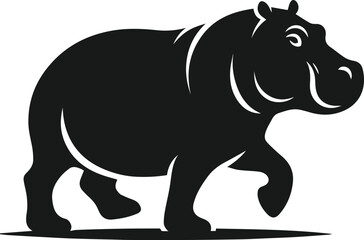 Hippopotamus silhouette animal vector