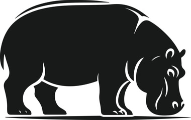 Hippopotamus silhouette animal vector