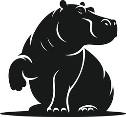 Hippopotamus silhouette animal vector