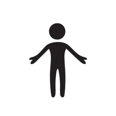 Black Silhouette of a Happy Person Celebrating with Stars – Joy, Success, Excitement, Achievement, and Positive Energy Icon