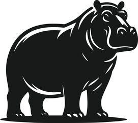 Hippopotamus silhouette animal vector