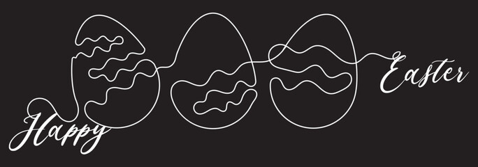 Easter egg icon Thin line art collection on Black background. EPS 10.