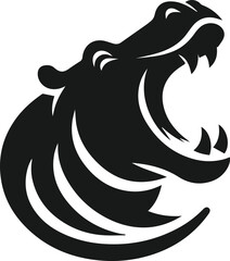 Hippopotamus silhouette animal vector