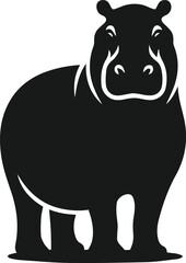 Hippopotamus silhouette animal vector