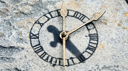 Ornate Gold Clock Face On Stone Wall