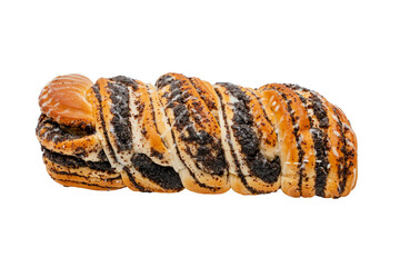 Sweet pastries with poppy seeds. Poppy seed pie on a white background.