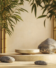 zen stones and bamboo