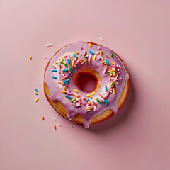 A donut with pink