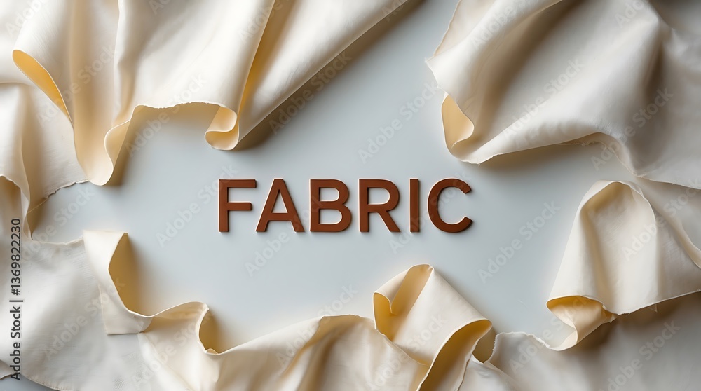 Poster peeled fabric showcasing the text on a smooth background for design applications