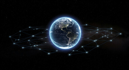 Obraz premium Pixelated Earth In Space