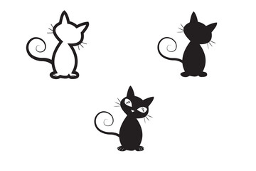cartoon cat silhouette