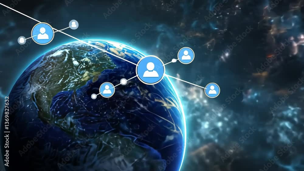 Poster showcasing how digital maps enhance global communication and connection, highlighting the technology
