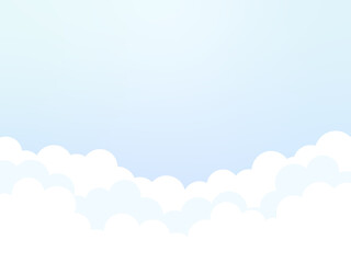 ３段の雲と幻想的な空のイラスト