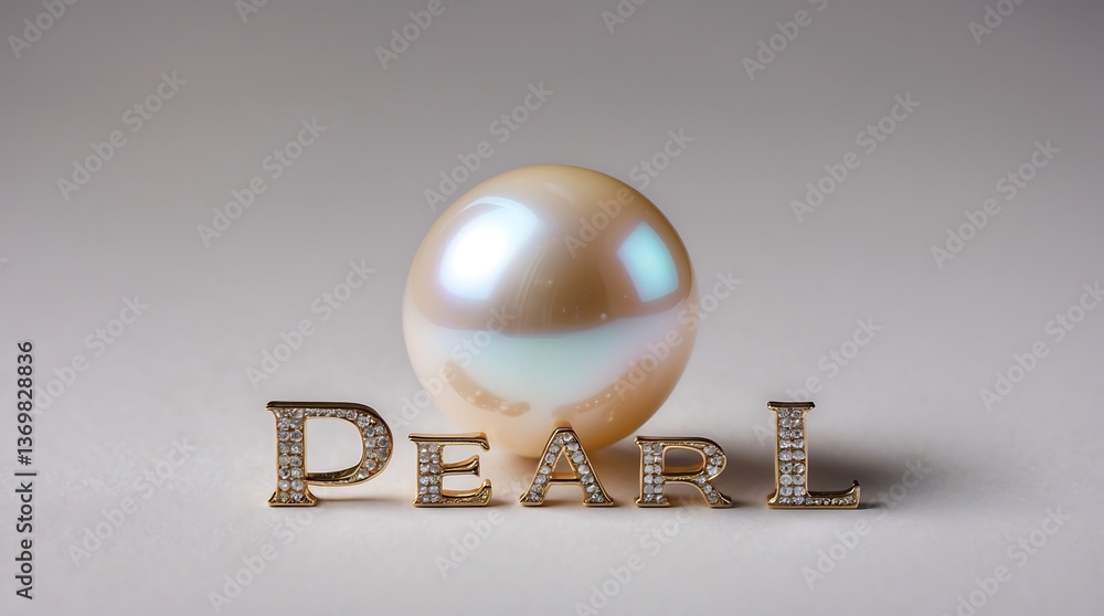 Poster polished pearl with elegant typography in a subtle color setting for texture appreciation