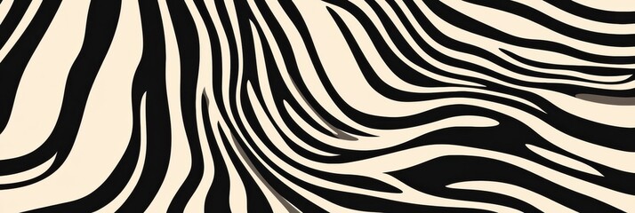 Bold modern pattern featuring minimalistic black and white wavy lines with structured spacing and elegant abstract design presented in a contemporary style