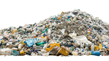 A Mountain of Waste: A stark depiction of a massive pile of waste, showcasing the impact of consumerism and the urgent need for environmental responsibility.